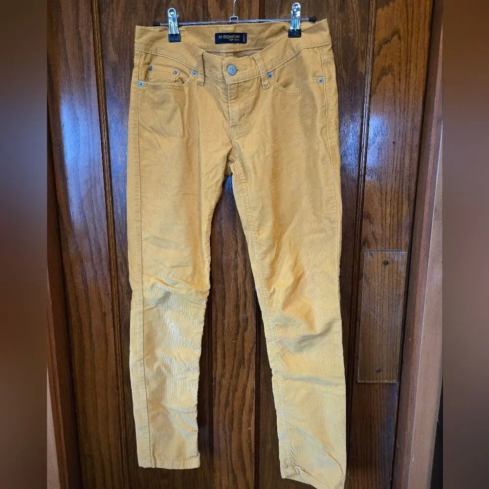 American Eagle Outfitters Yellow Gold Corduroy Straight Leg Jeans Size 27